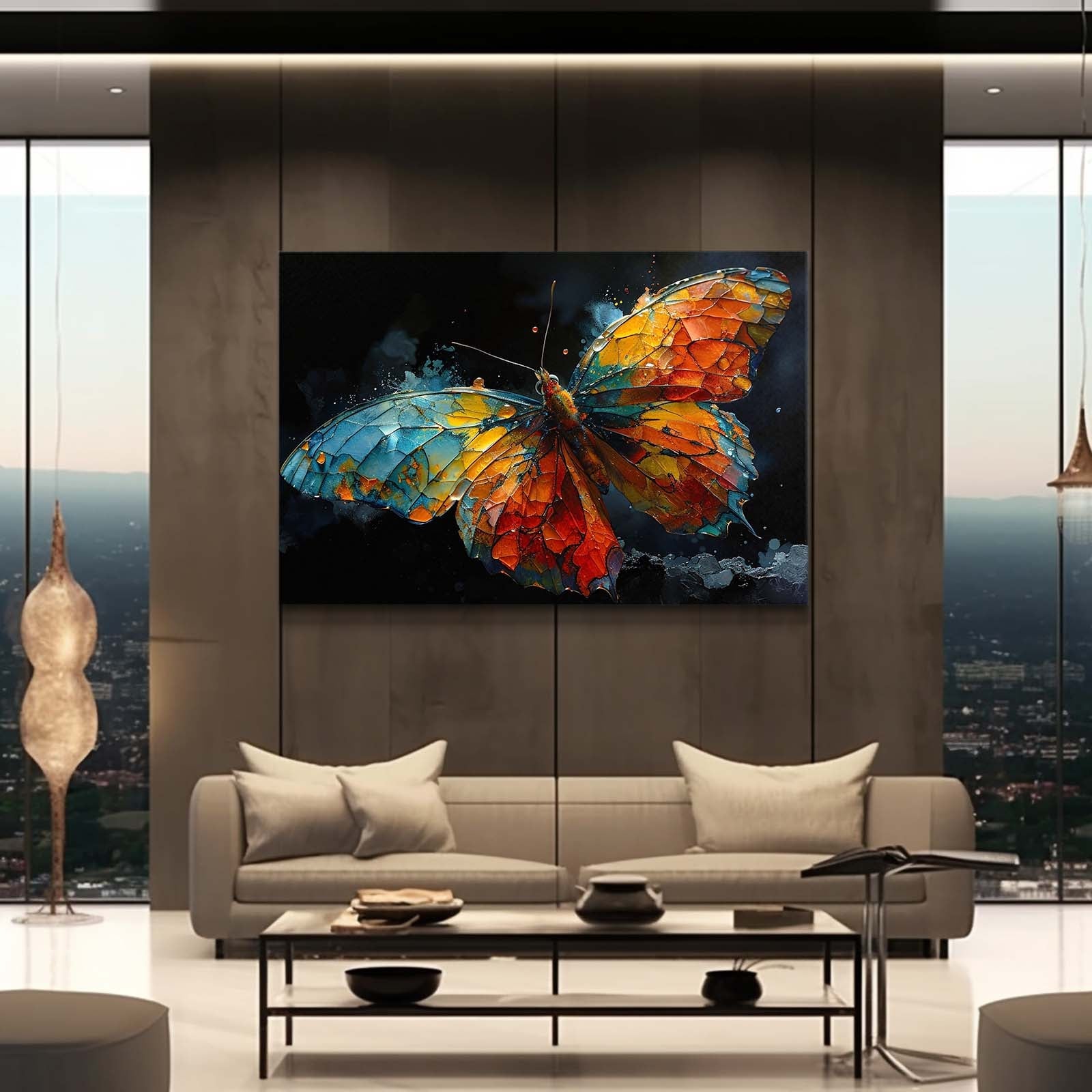 Stained Glass Butterfly Wall Art