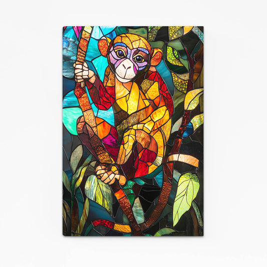 Stained Glass Vines Monkey Canvas Art – stained glass vines monkey canvas print