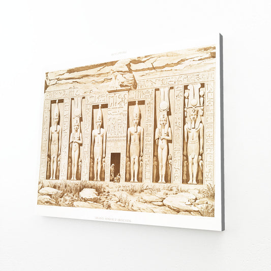 Standing Figures Frieze Egyptian Canvas Art – angled canvas view on white background
