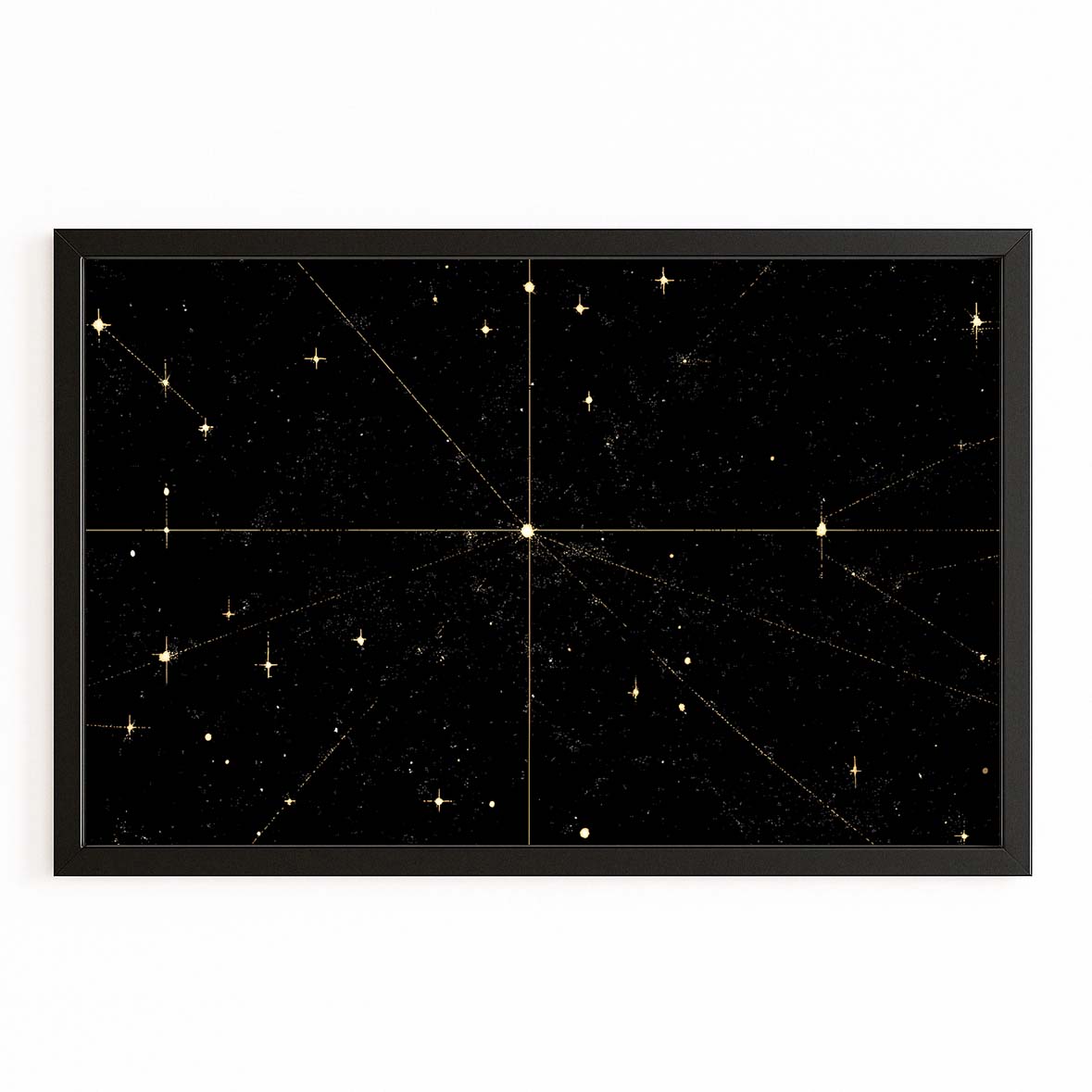 Starfield Crosslight Gold Canvas – with Premium Black frame on white background