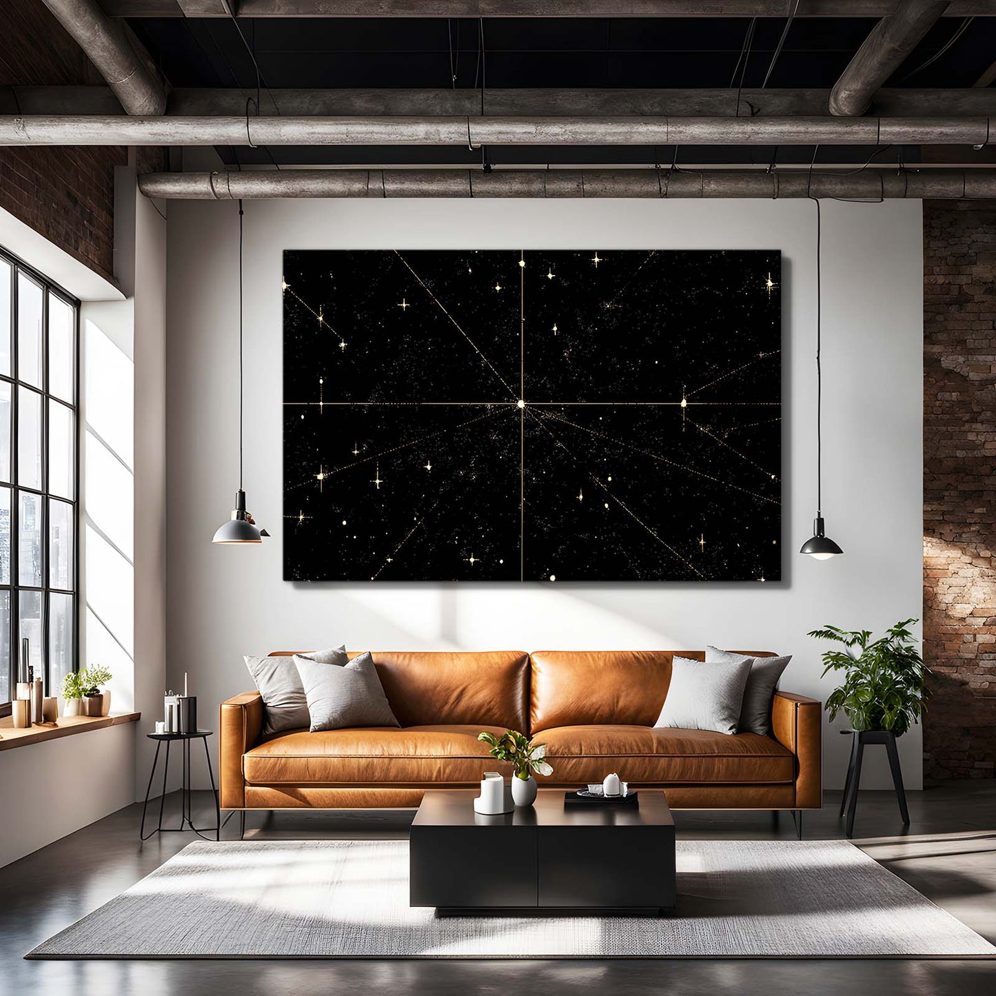 Starfield Crosslight Gold Canvas – styled in a furnished interior