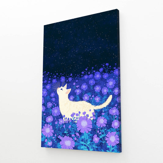 Starlit Meadow Cat Wall Art