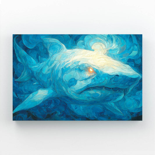 Starry Blue Swirl Shark Wall Art – starry blue swirl shark canvas print