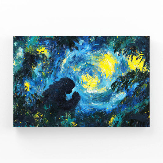 Starry Swirl Night Monkey Wall Art – starry swirl night monkey canvas print