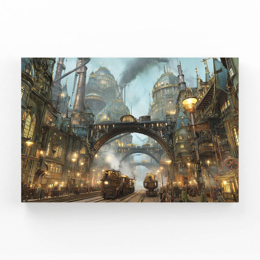 Steam City Bazaar Steampunk Prints – steam city bazaar steampunk canvas print