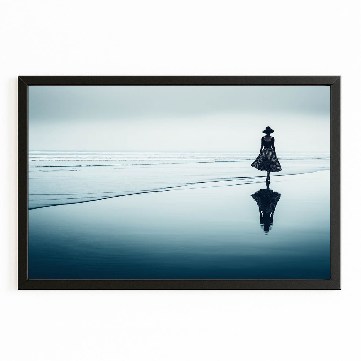 Still Water Photography Canvas — photography canvas print, with Premium Black frame on white background