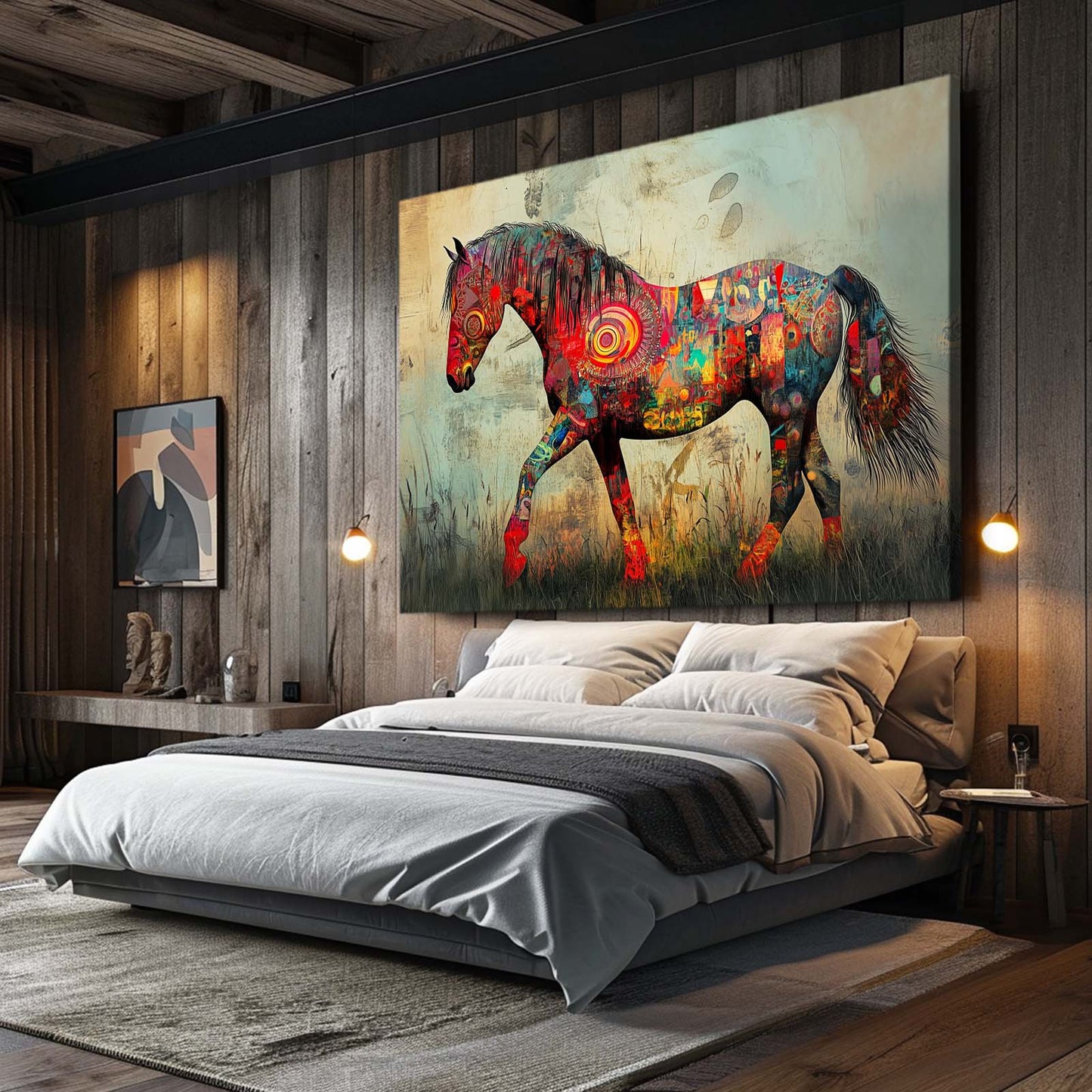 Strange Horse Artwork – angled canvas view on white background