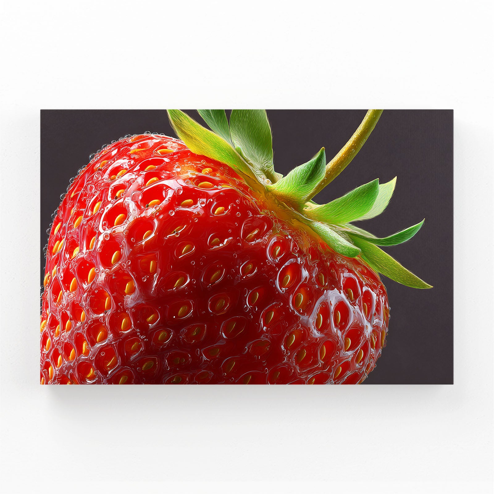 Strawberry Macro Closeup Fruit Wall Art – strawberry macro closeup fruit canvas print