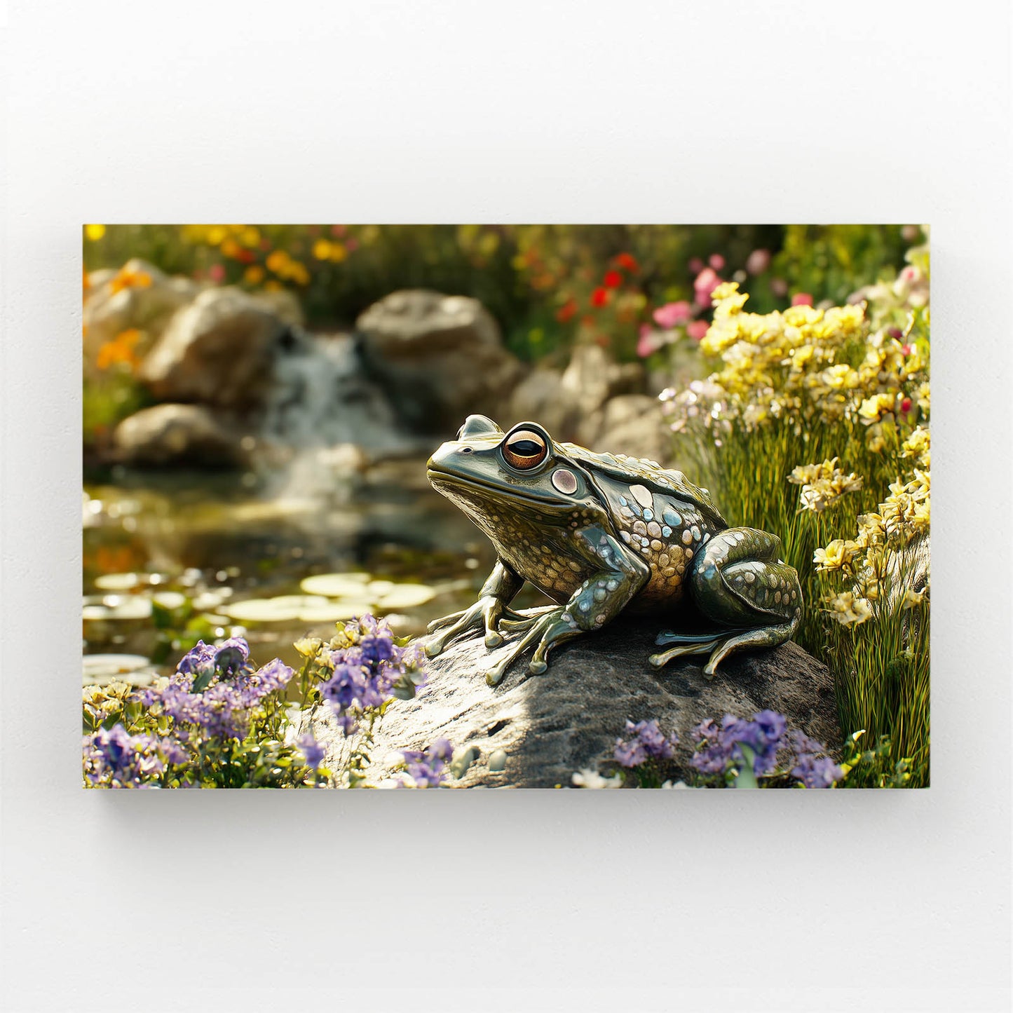Streamside Wildflowers Frog Art – streamside wildflowers frog canvas print