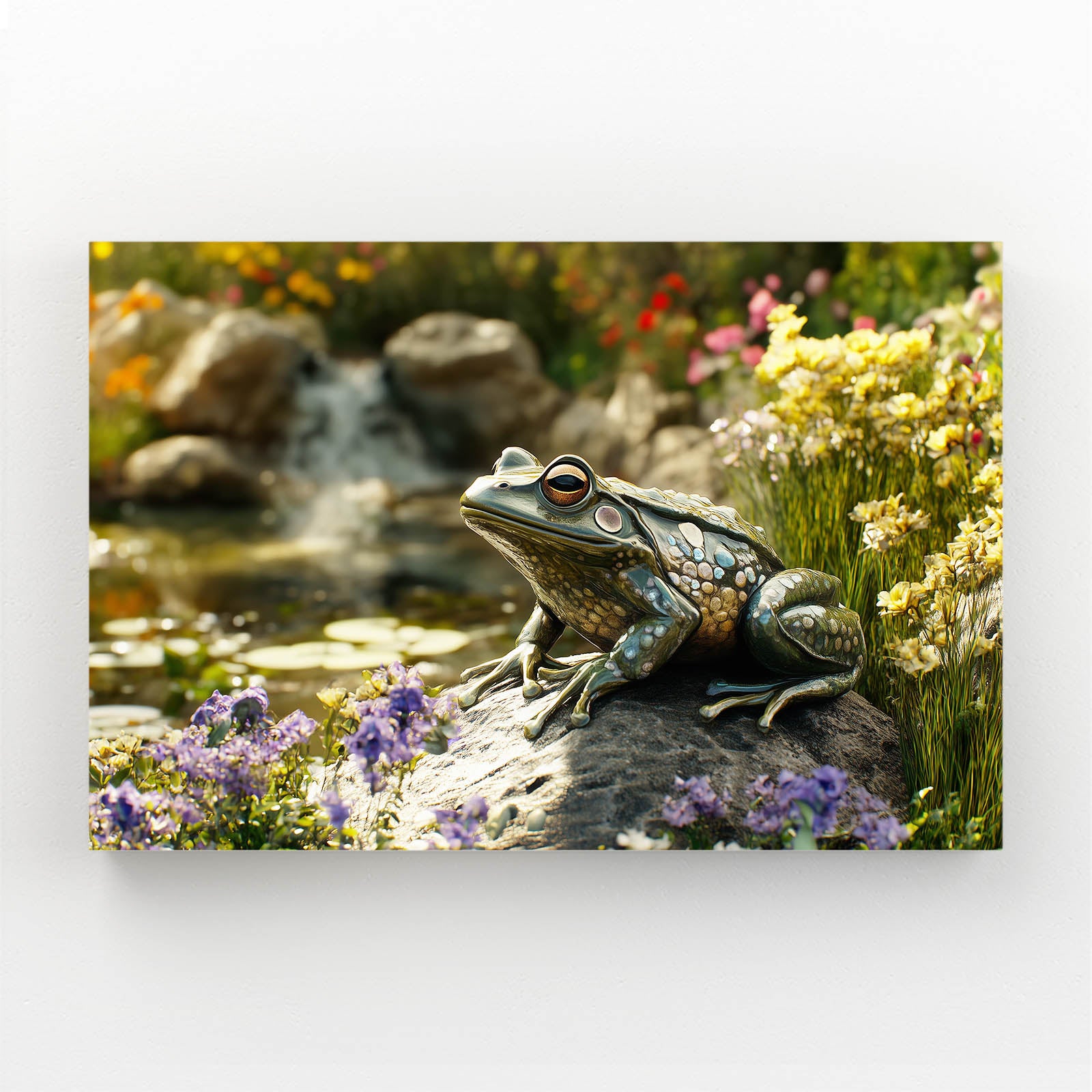 Streamside Wildflowers Frog Art – streamside wildflowers frog canvas print