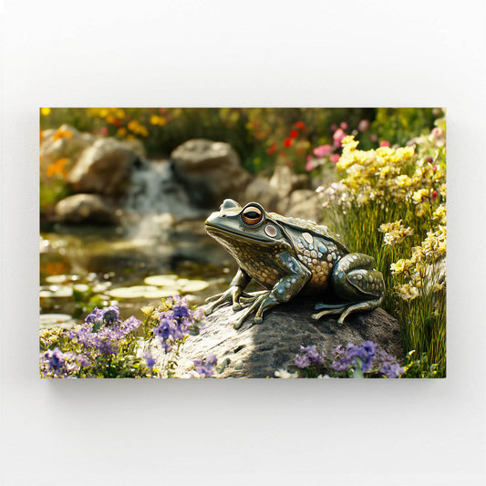 Streamside Wildflowers Frog Art – streamside wildflowers frog canvas print