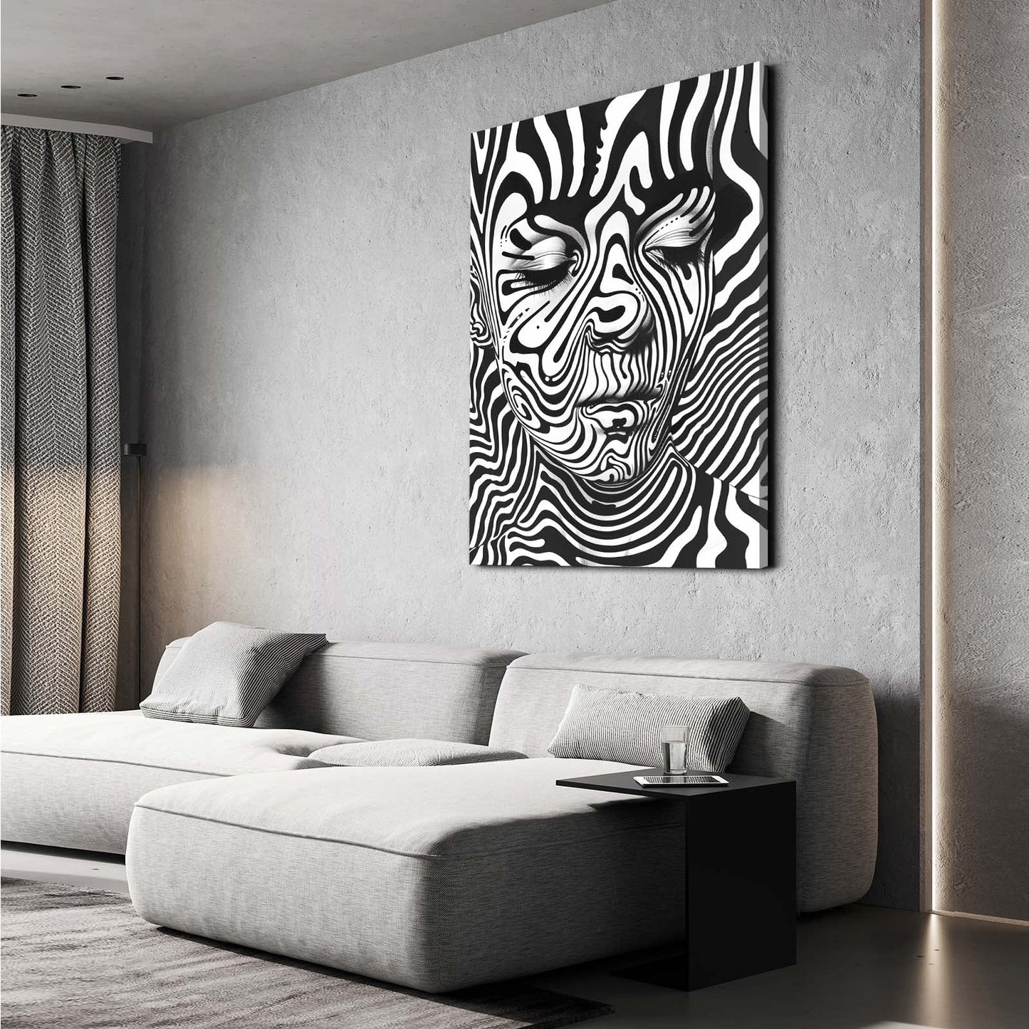 Style Trippy Zebra Prints – styled in a furnished interior