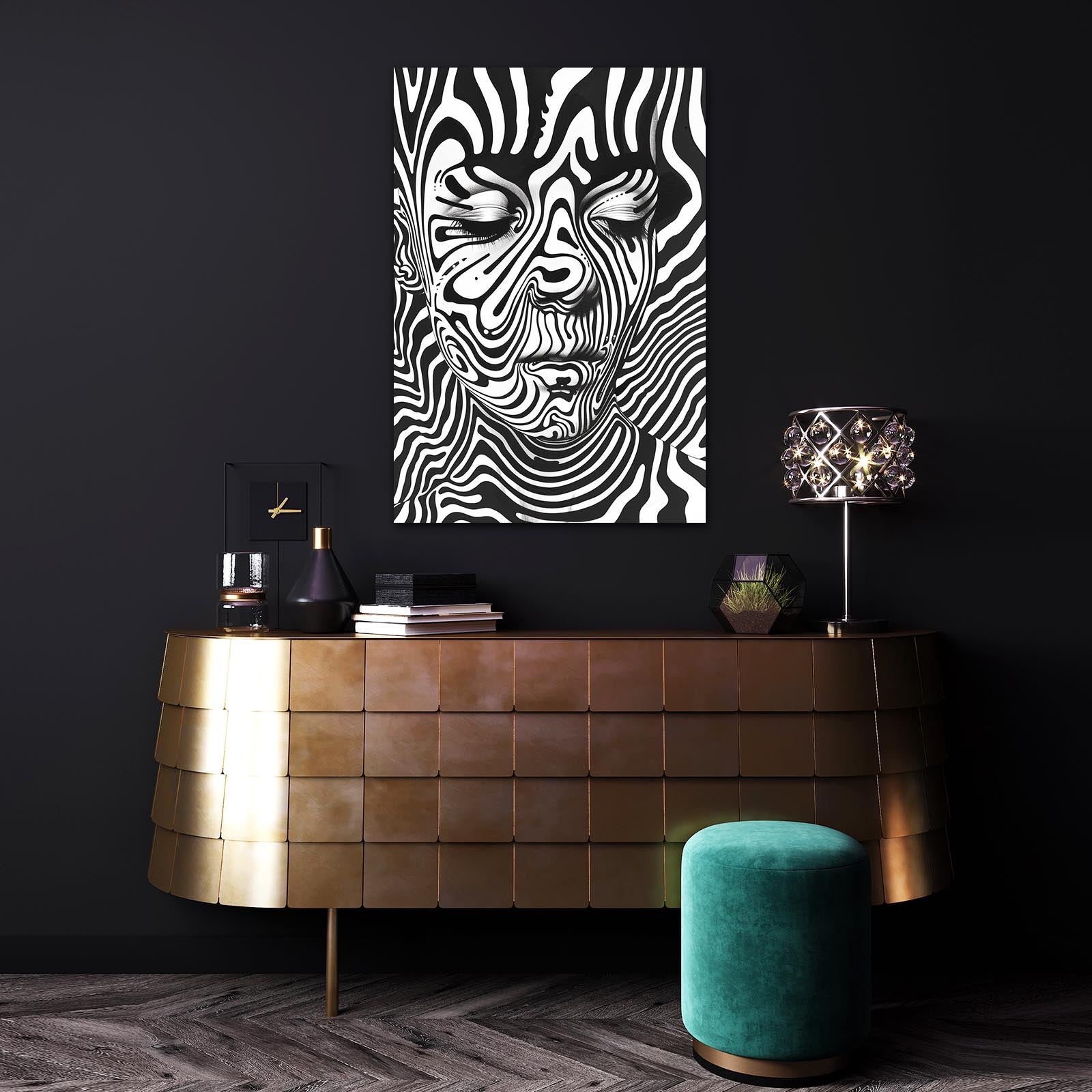 Style Trippy Zebra Prints – styled in a furnished interior