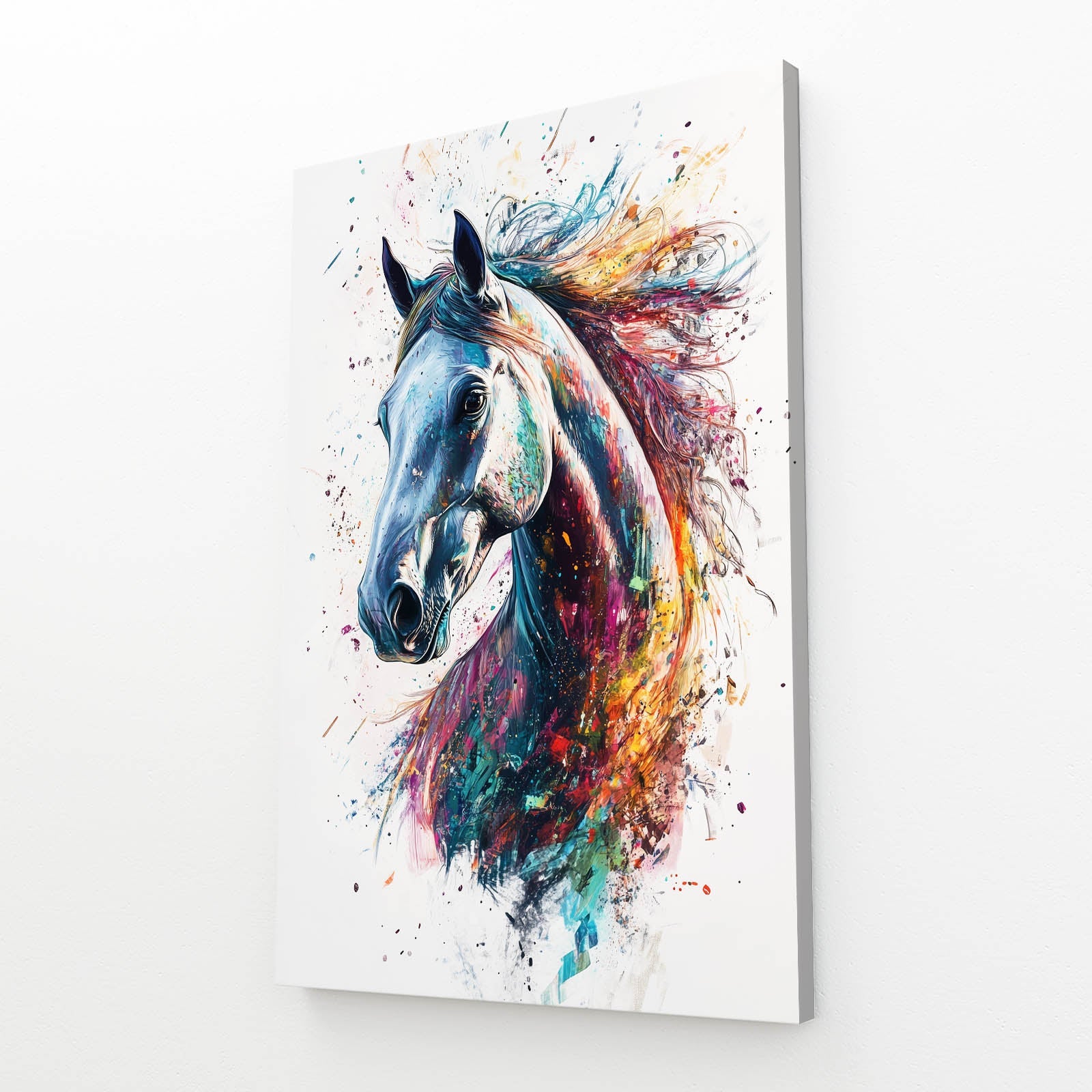 Subject Horse Canvas Art – angled canvas view on white background