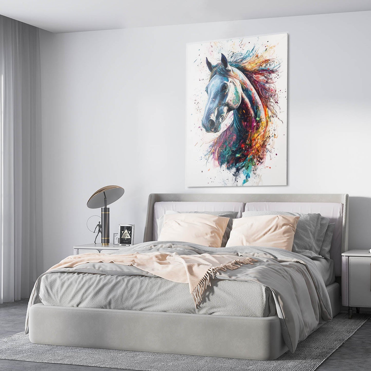 Subject Horse Canvas Art – angled canvas view on white background