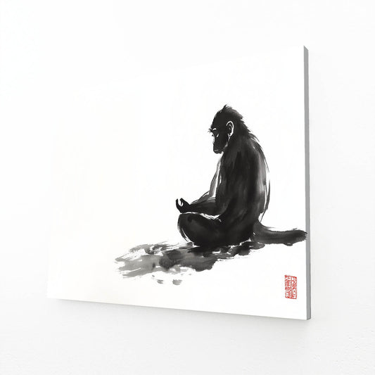 Sumi Ink Meditation Monkey Art – sumi ink meditation monkey canvas print