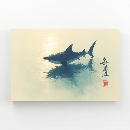 Sumi Ink Sunset Shark Wall Decor – sumi ink sunset shark canvas print