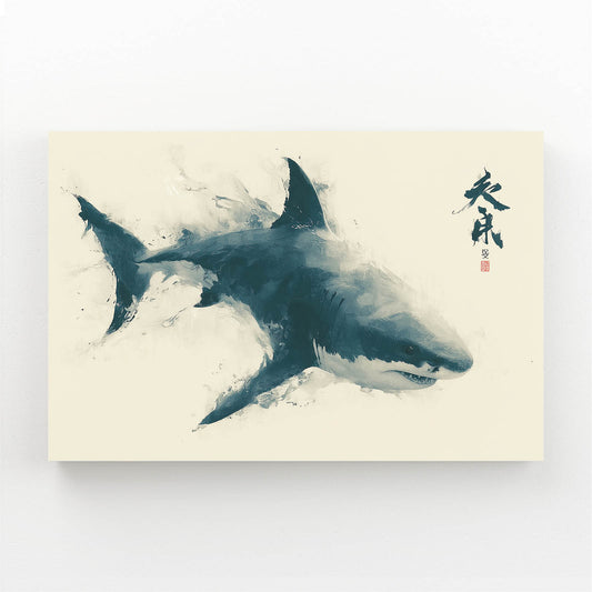 Sumi Ink Wash Shark Canvas – sumi ink wash shark canvas print