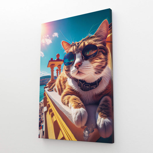 Summer Vibes Cat Art