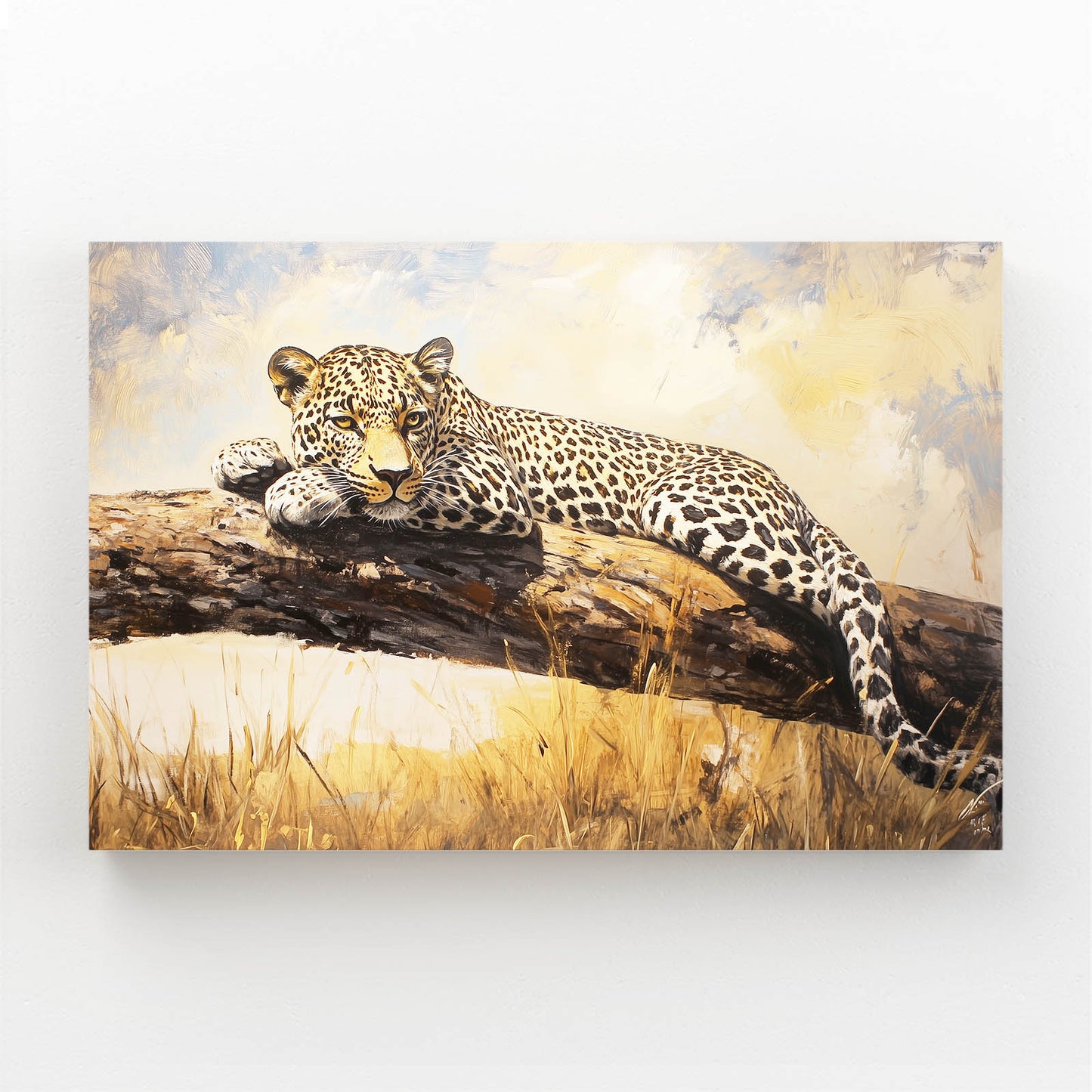 Sunlit Branch Repose Leopard Canvas – sunlit branch repose leopard canvas print