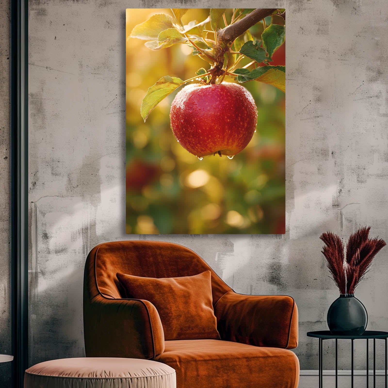 Sunlit Orchard Branch Apple Prints – styled in a furnished interior
