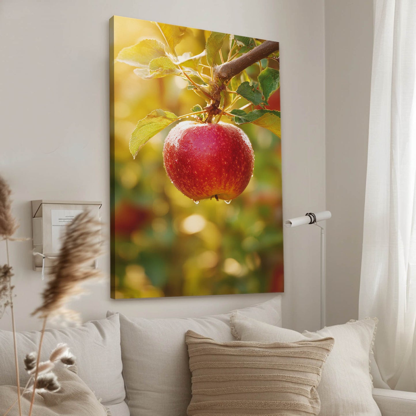 Sunlit Orchard Branch Apple Prints – styled in a furnished interior
