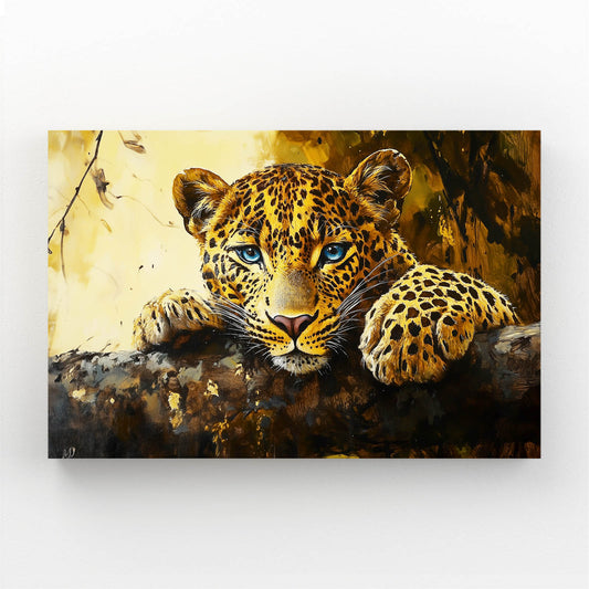 Sunlit Rock Rest Leopard Art – sunlit rock rest leopard canvas print
