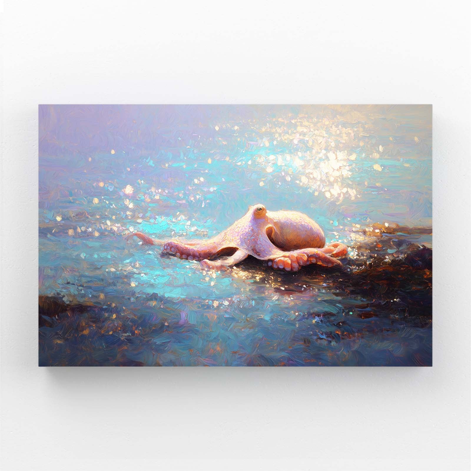 Sunlit Sea Surface Octopus Prints – sunlit sea surface octopus canvas print