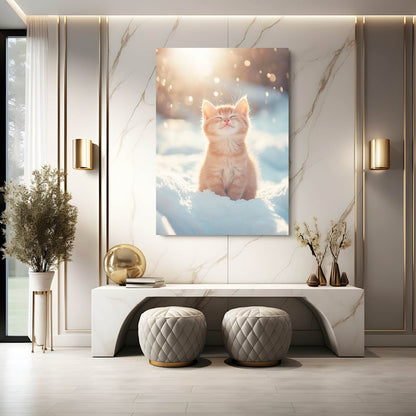 Sunlit Snow Cat Art