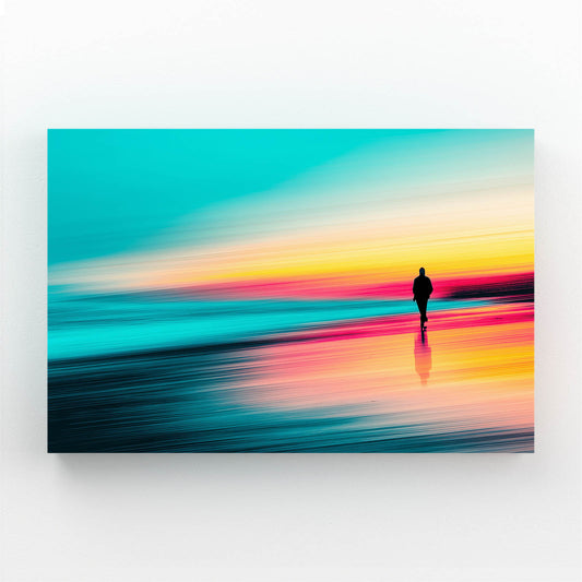Sunset Beach Runner Photography Canvas Art – sunset beach runner photography canvas print