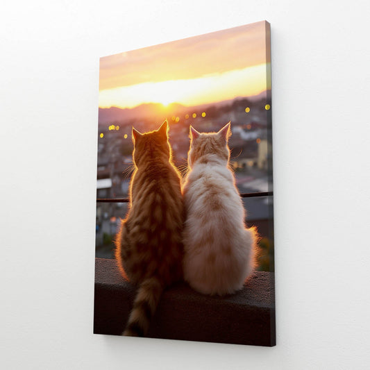 Sunset Companions Cat Wall Art