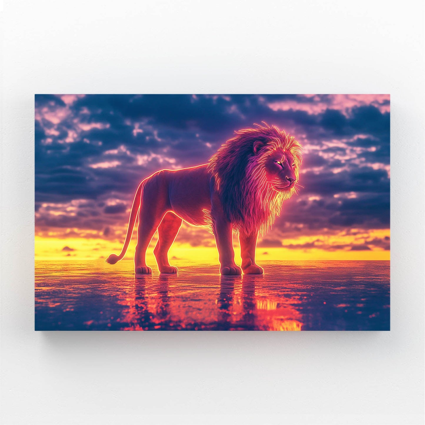 Sunset Majesty Lion Wall Art