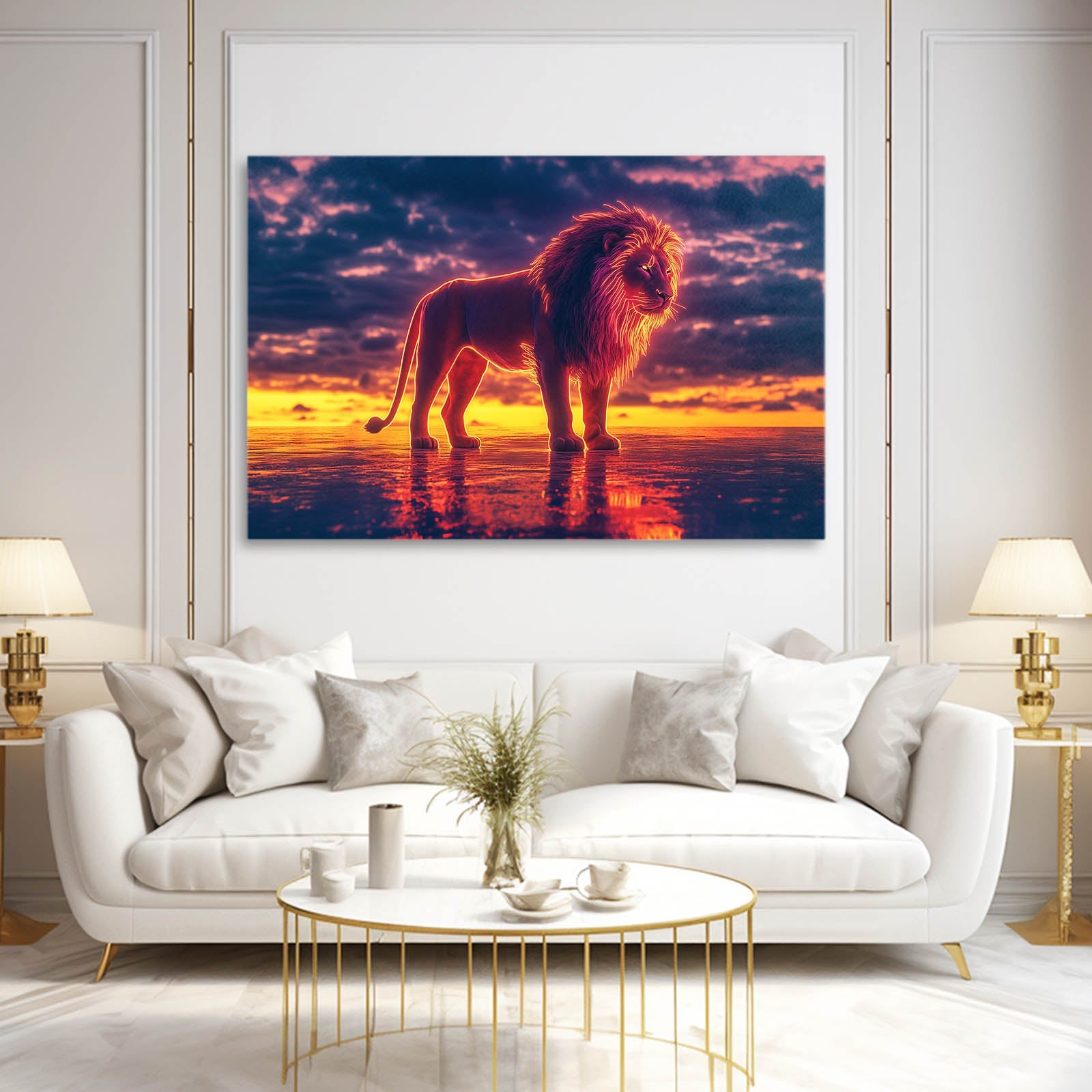 Sunset Majesty Lion Wall Art