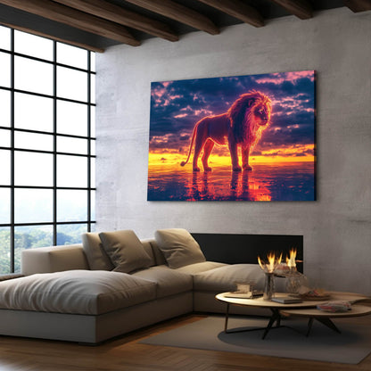 Sunset Majesty Lion Wall Art
