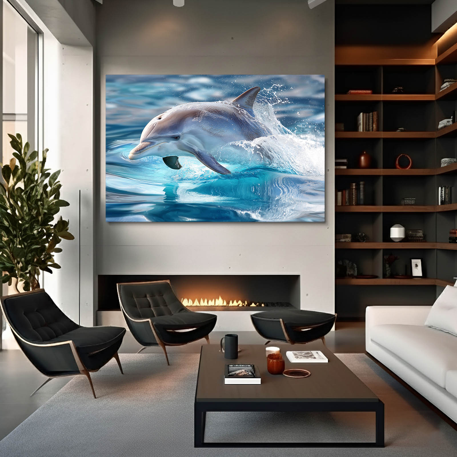 Surface Break Dolphin Canvas – styled in a furnished interior