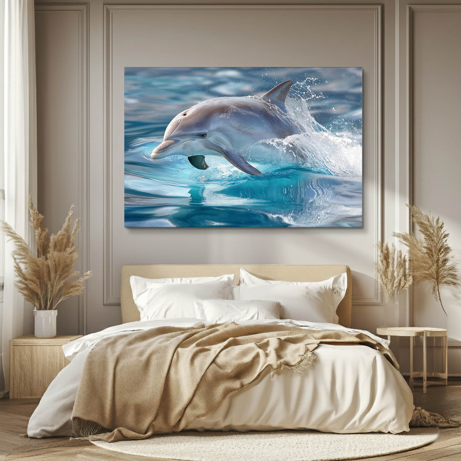 Surface Break Dolphin Canvas – styled in a furnished interior