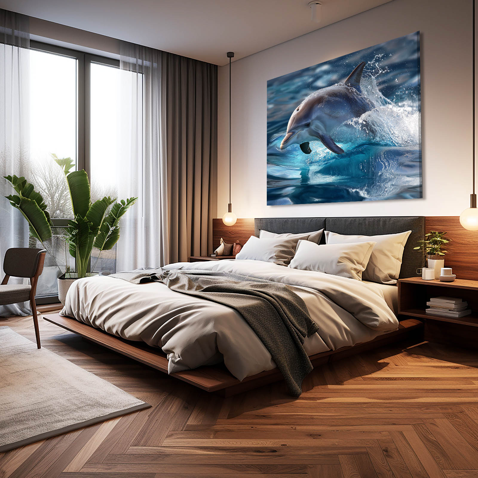 Surface Break Dolphin Canvas – styled in a furnished interior