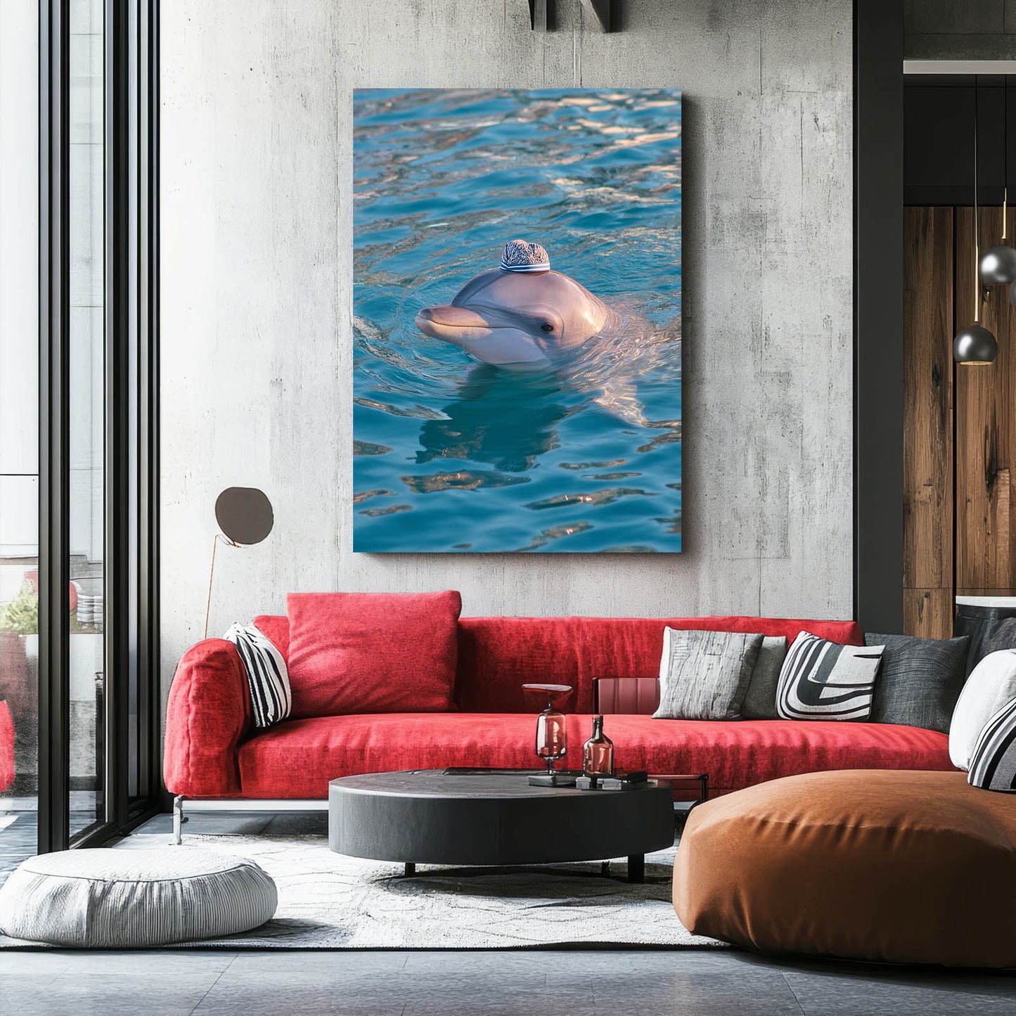 Surface Rest Dolphin Artwork – styled in a furnished interior