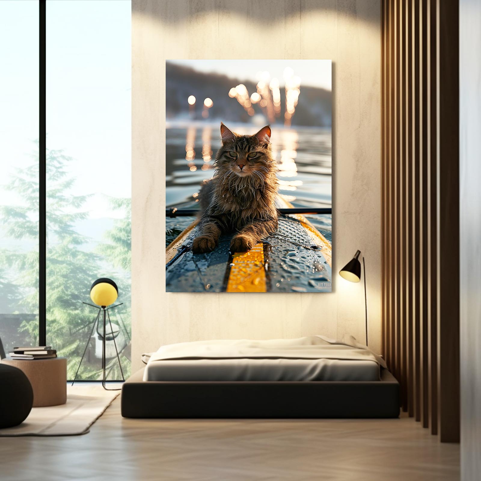 Surfer Cat Wall Art