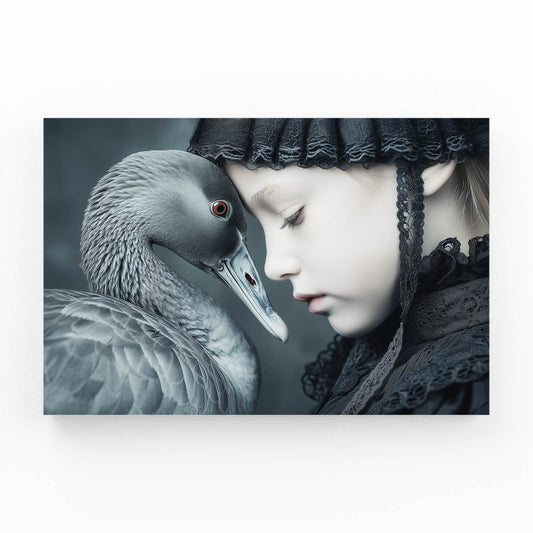 Swan Girl Profile Photography Canvas – swan girl profile photography canvas print
