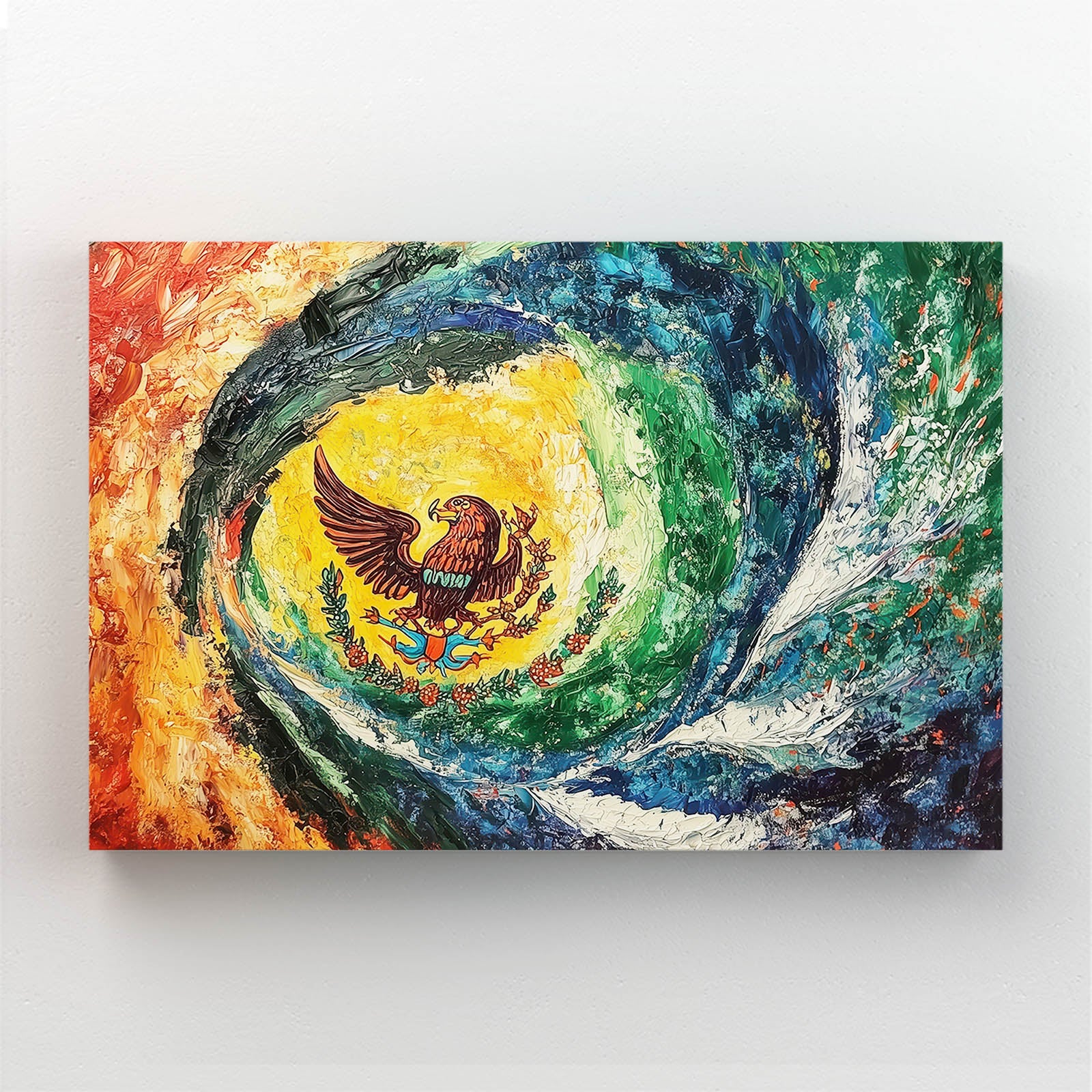 Swirling Eagle Vortex Mexican Wall Decor — abstract canvas print, canvas print on white background