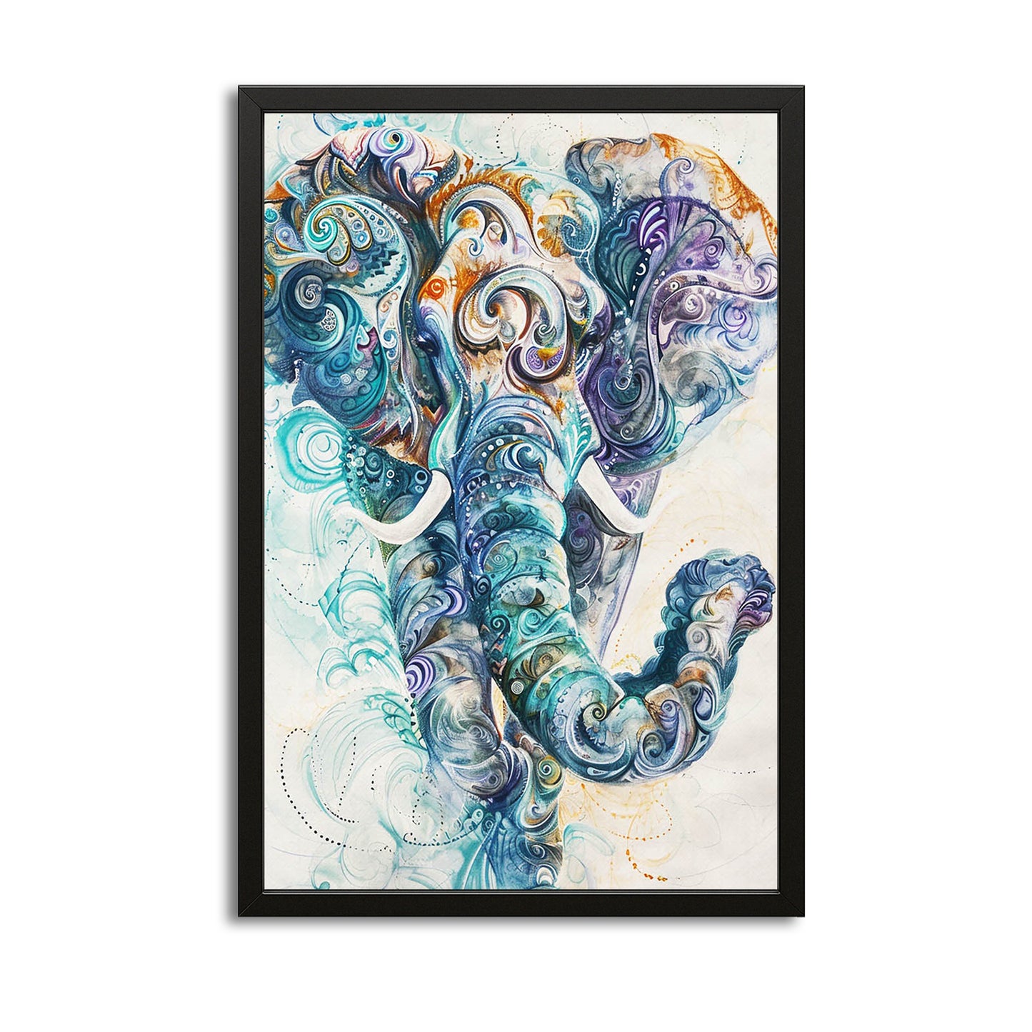 Swirling Pattern Elephant Art