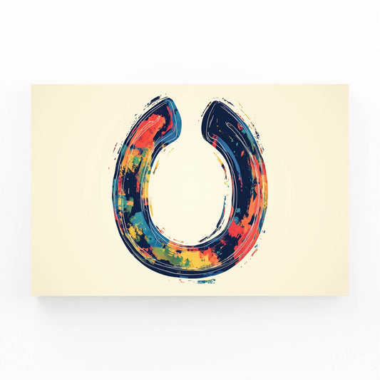 Symbol Horse Wall Art – angled canvas view on white background