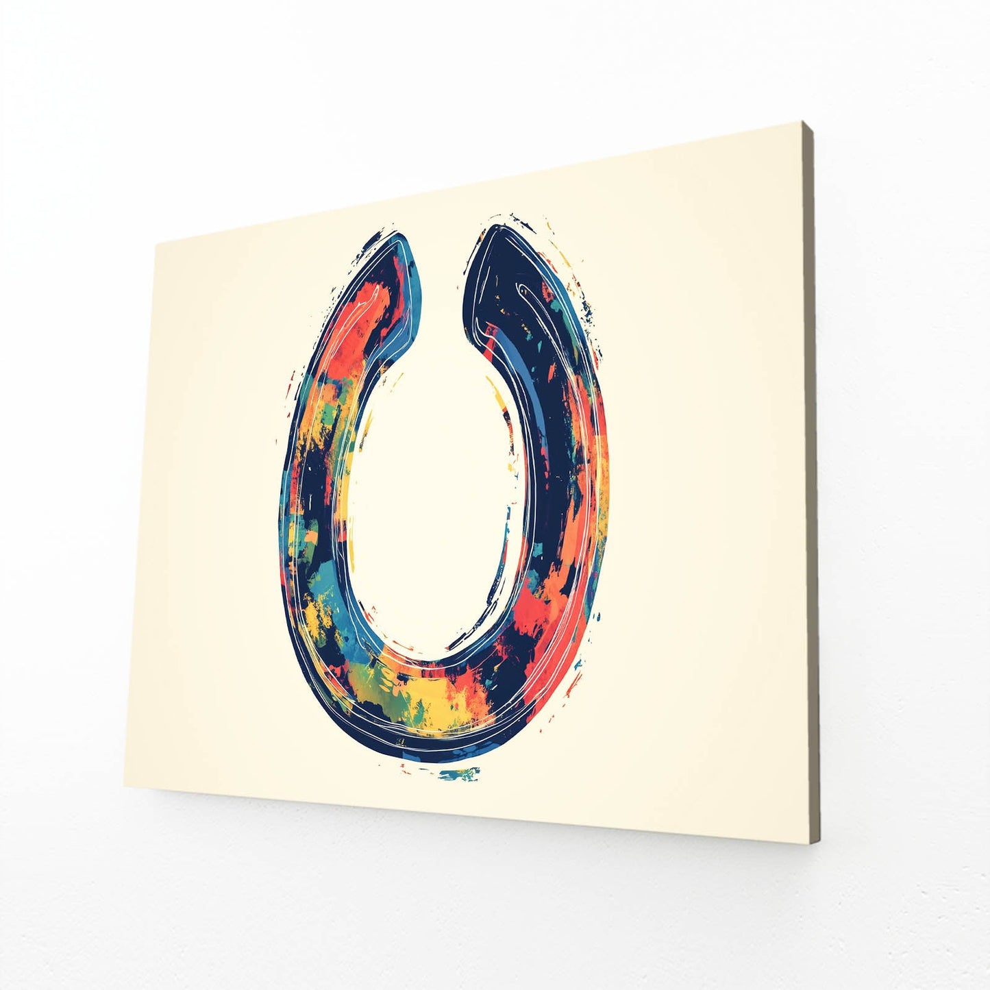 Symbol Horse Wall Art – angled canvas view on white background