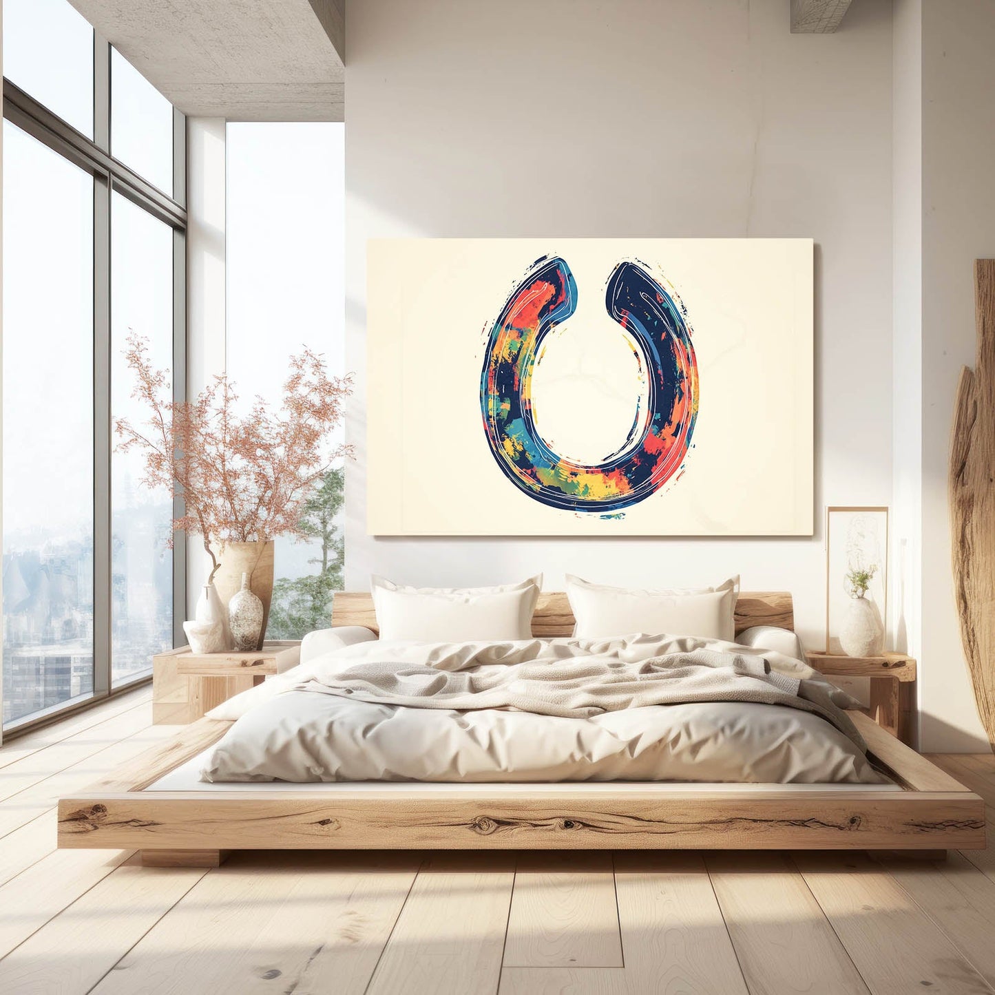 Symbol Horse Wall Art – angled canvas view on white background