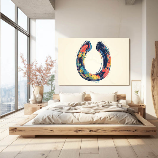 Symbol Horse Wall Art – angled canvas view on white background