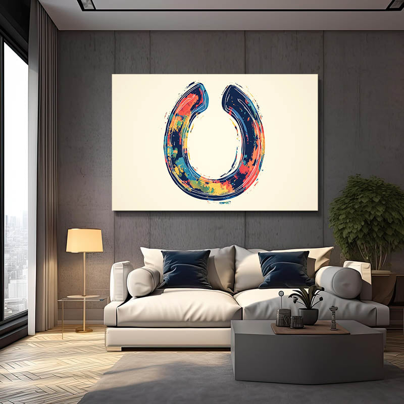 Symbol Horse Wall Art – angled canvas view on white background