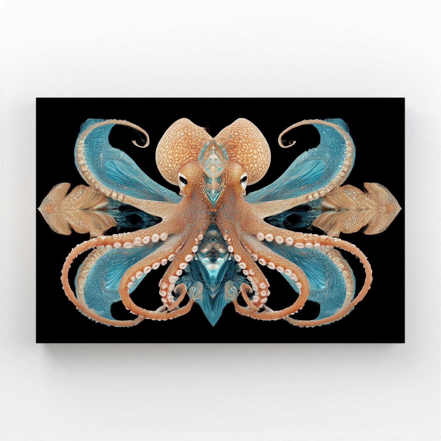 Symmetry Coral Teal Octopus Canvas Art – symmetry coral teal octopus canvas print