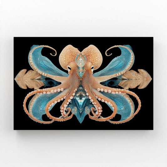 Symmetry Coral Teal Octopus Canvas Art – symmetry coral teal octopus canvas print