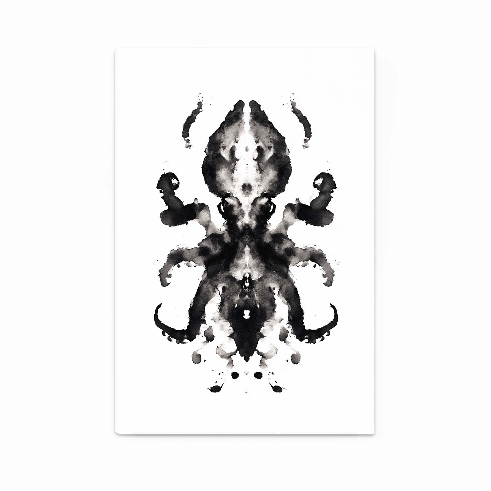 Symmetry Ink Blot Octopus Wall Decor – angled canvas view on white background